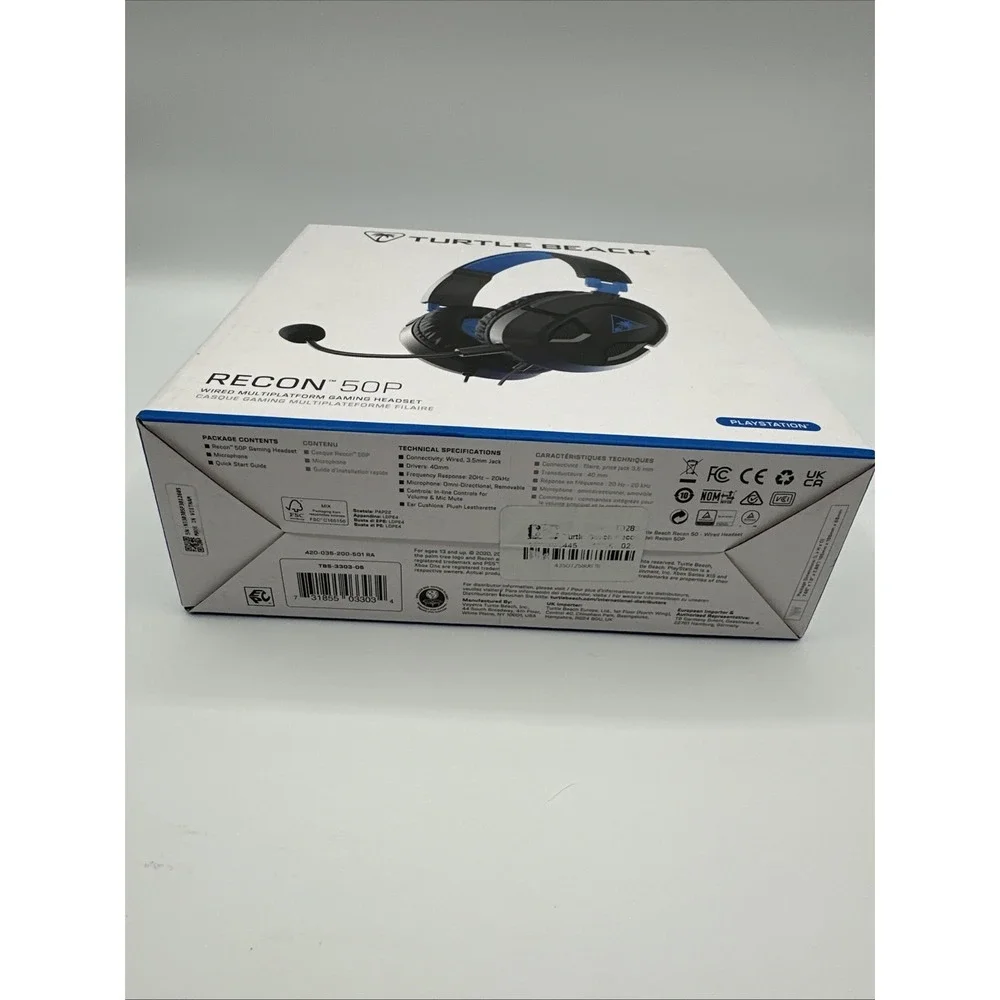 Turtle Beach‎ Ear Force Recon 50P Wired Gaming Headset Black / Blue Open Box New